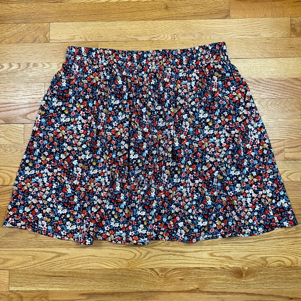 Bloomchic Floral Skirt Women 18 20 Black Multicolor Comfortable Boho Cottage NWT